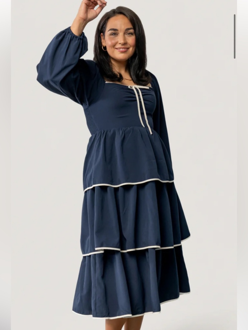 Baltic Born Barcelona Tiered Dress Navy XL NWT - Picture 3 of 4